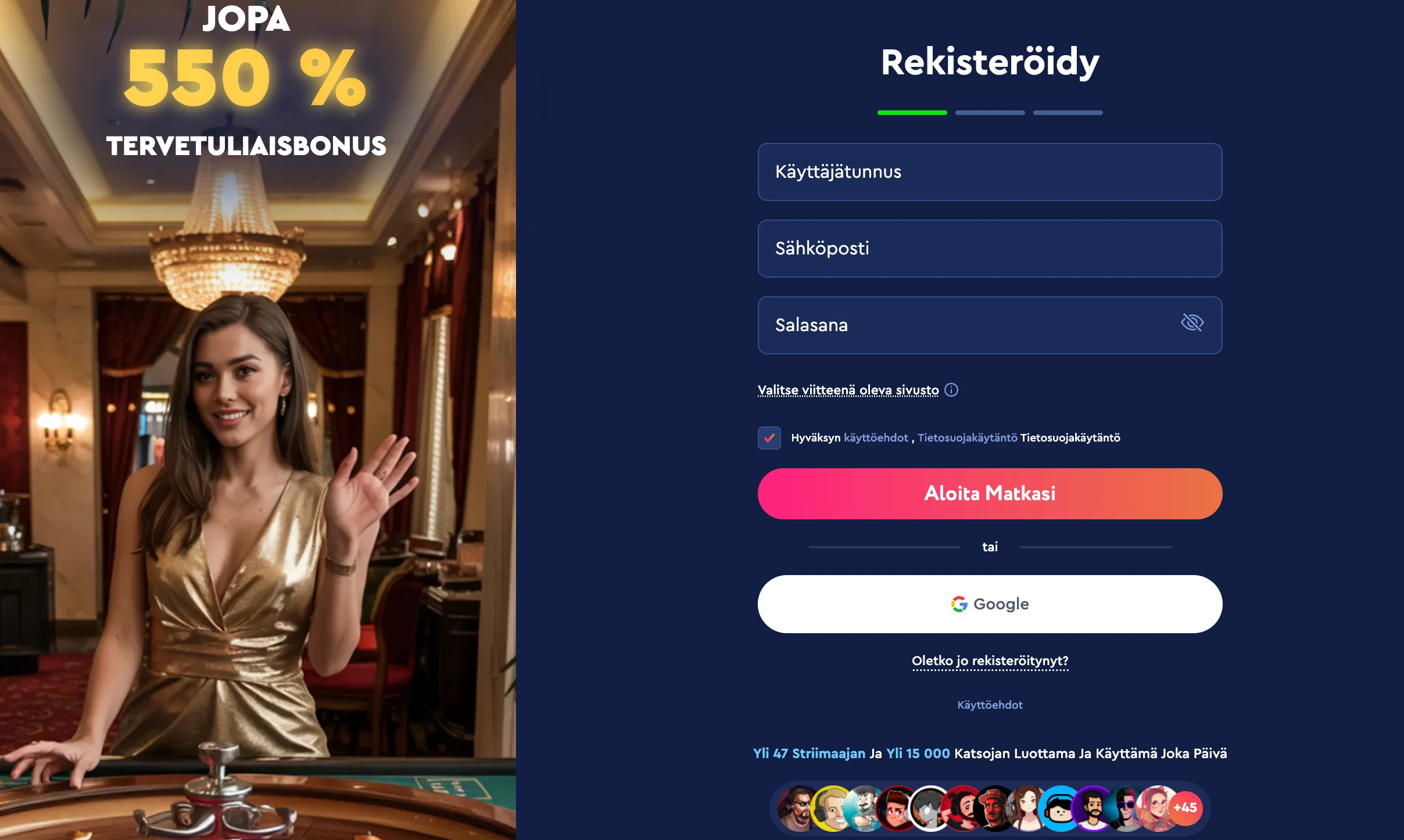 Celsius Casino registration